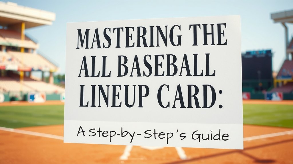 Putting Together Your Baseball Lineup Card
