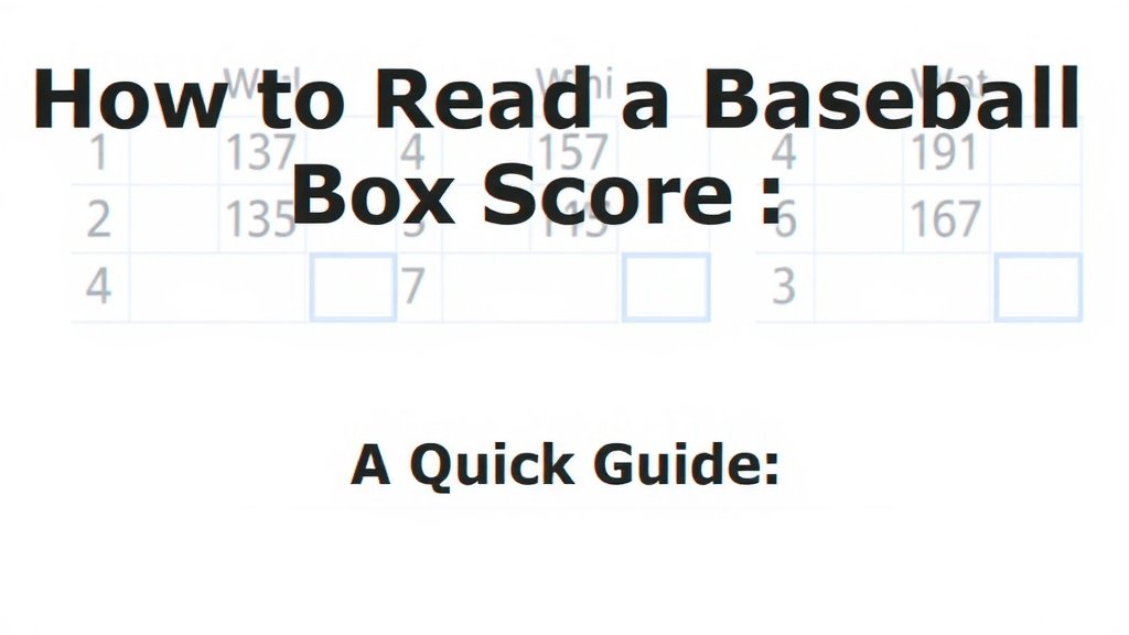 How to Read a Baseball Box Score: A Quick Guide