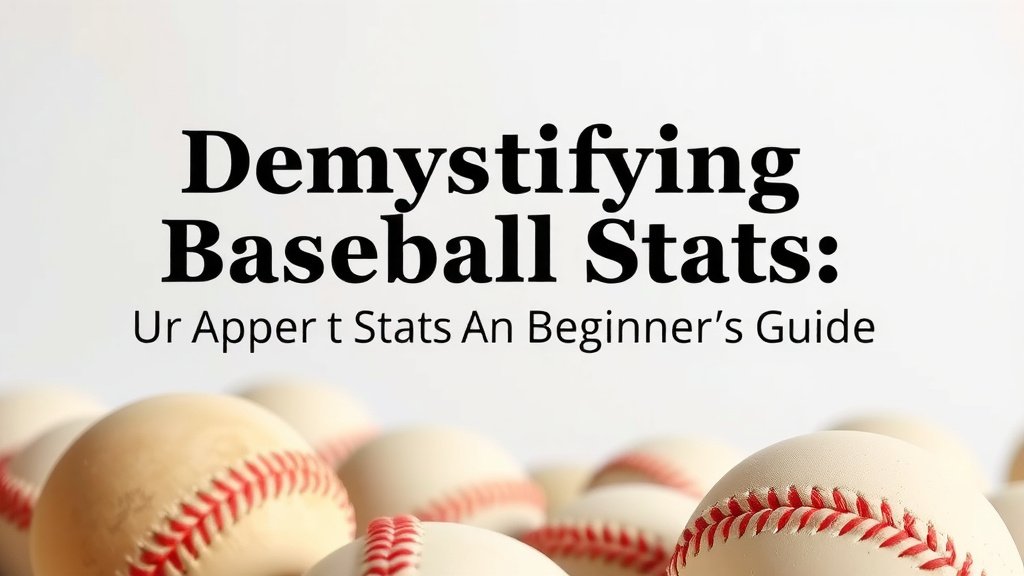 Demystifying Baseball Stats: A Beginner's Guide