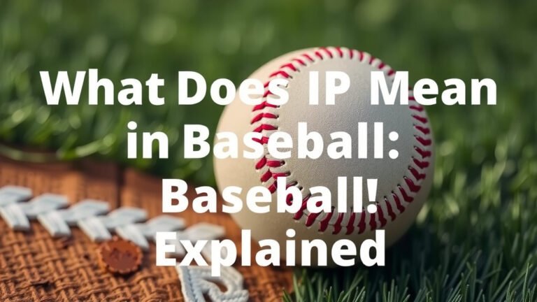 What Does IP Mean in Baseball Explained
