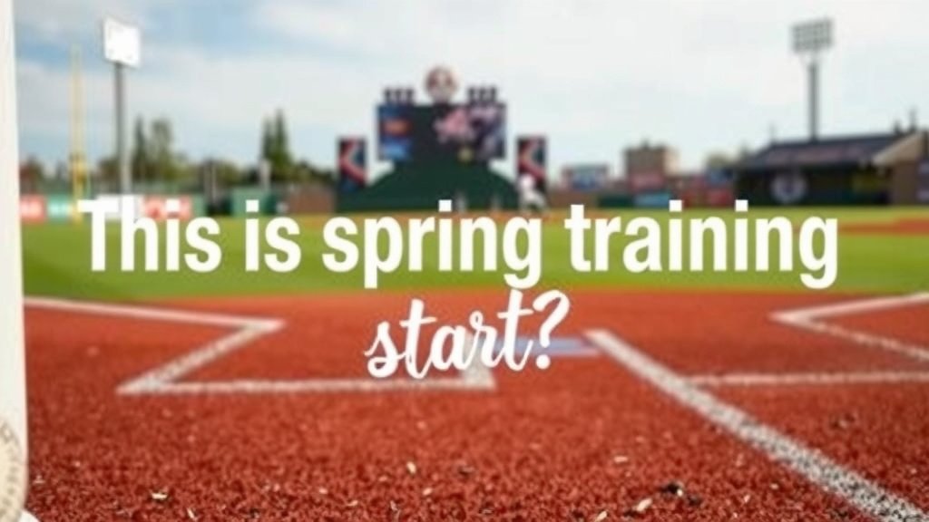 When Does Spring Training Start? Your 2026 Guide
