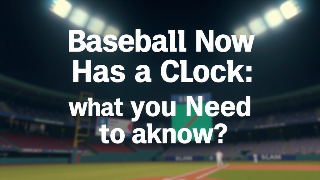 Baseball Now Has a Clock: What You Need to Know